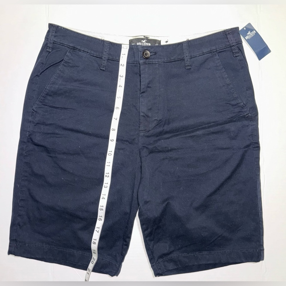 Hollister Men’s Flat Front Shorts Navy Blue Chino Casual Summer NWT